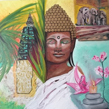 Peinture intitulée "bouddhiste pour la…" par Agl, Œuvre d'art originale, Acrylique