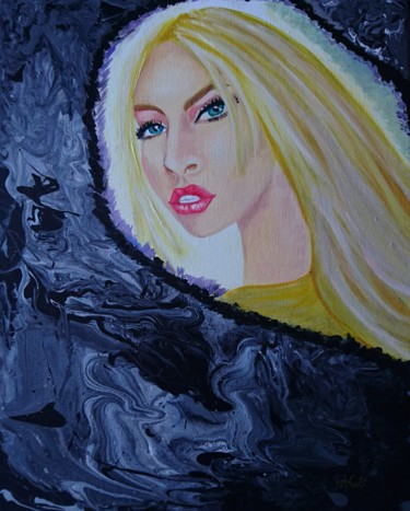 Painting titled "Sindra" by Agl, Original Artwork, Acrylic Mounted on Wood Stretcher frame