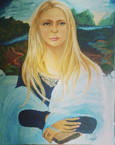Painting titled "Jacqualina" by Agl, Original Artwork, Oil Mounted on Wood Stretcher frame