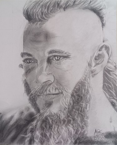 Drawing titled "Art viking" by Agl, Original Artwork, Charcoal