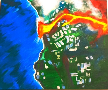 Pintura titulada "Volcan" por Agl, Obra de arte original, Acrílico