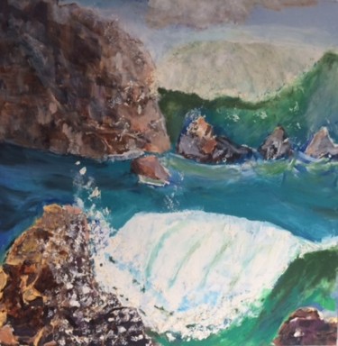 Malerei mit dem Titel "crashing wave" von Terri, Original-Kunstwerk