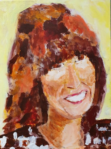 Peinture intitulée "Janet Street Porter" par Terri, Œuvre d'art originale, Acrylique