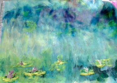 Schilderij getiteld "Monet style" door Terri, Origineel Kunstwerk, Acryl
