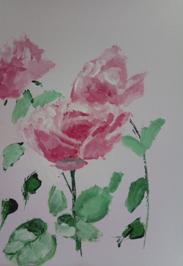 Painting titled "Roses" by Terri, Original Artwork, Acrylic