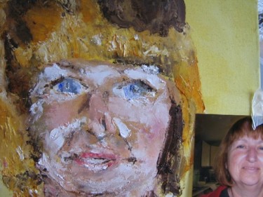 Painting titled "Sue Portrait" by Terri, Original Artwork, Oil