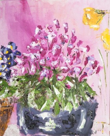 Malerei mit dem Titel "Flowers" von Terri, Original-Kunstwerk, Öl