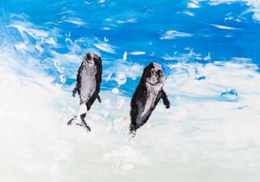 Pittura intitolato "Dolphins" da Terri, Opera d'arte originale, Olio