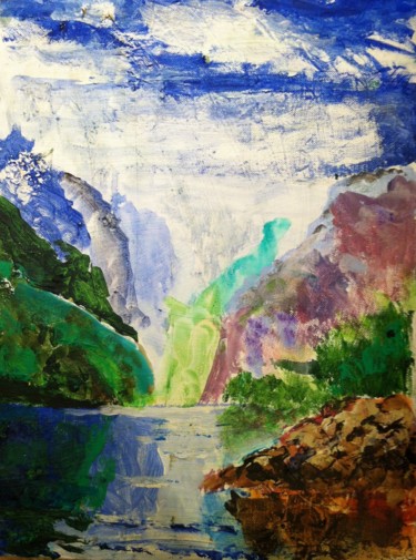 Painting titled "Norway" by Terri, Original Artwork, Other
