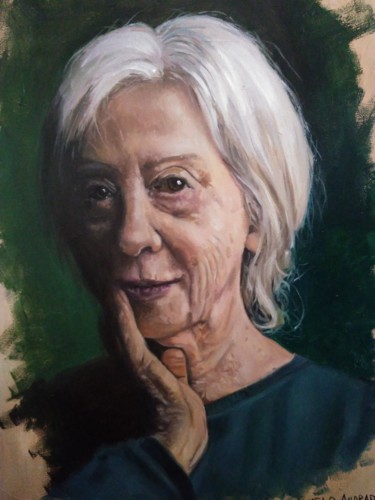 Pittura intitolato "Fernanda Montenegro" da Agnelo Andrade, Opera d'arte originale, Olio