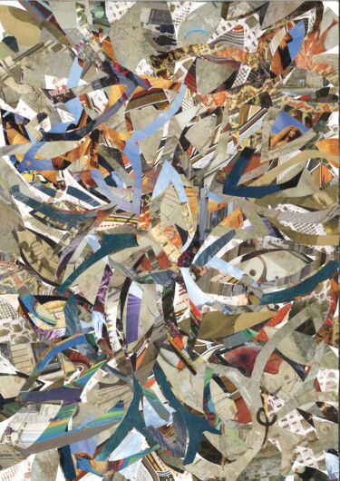 Κολάζ με τίτλο "Magnolia" από Agnès Adamowicz, Αυθεντικά έργα τέχνης, Κολάζ