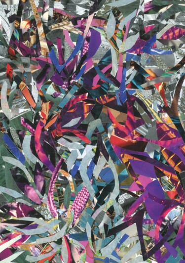 Collages intitulée "SEA ANEMONE" par Agnès Adamowicz, Œuvre d'art originale, Collages