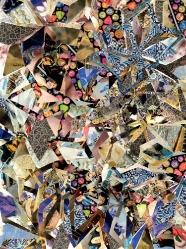 Collages intitulée "BEADS" par Agnès Adamowicz, Œuvre d'art originale, Collages