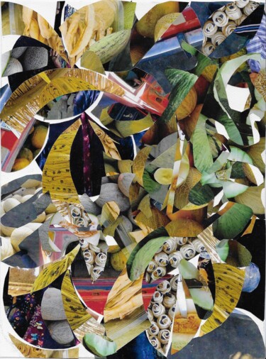 Collages intitulée "CANTALOUPE" par Agnès Adamowicz, Œuvre d'art originale, Collages
