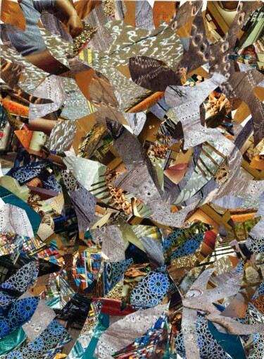 Collages intitulée "PIGEON'S FLIGHT" par Agnès Adamowicz, Œuvre d'art originale, Collages