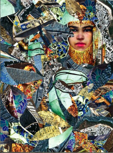 Collages titled "SPACE OPERA" by Agnès Adamowicz, Original Artwork, Collages
