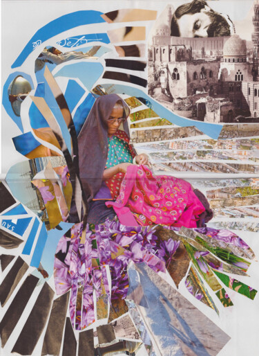 Collages titulada "WISDOM" por Agnès Adamowicz, Obra de arte original, Collages