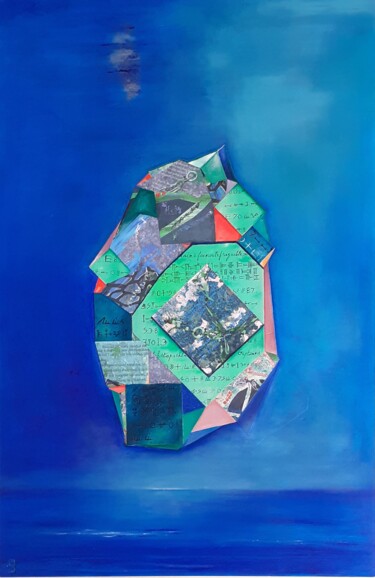 Painting titled "Mosaïque des mots b…" by Agnès Bollé (AGNES), Original Artwork, Collages