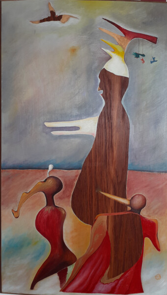 Ζωγραφική με τίτλο "Déambulation" από Agnès Bollé (AGNES), Αυθεντικά έργα τέχνης, Λάδι