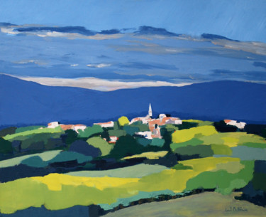 Malerei mit dem Titel "Puylaurens" von Agnès Cellérier, Original-Kunstwerk, Öl
