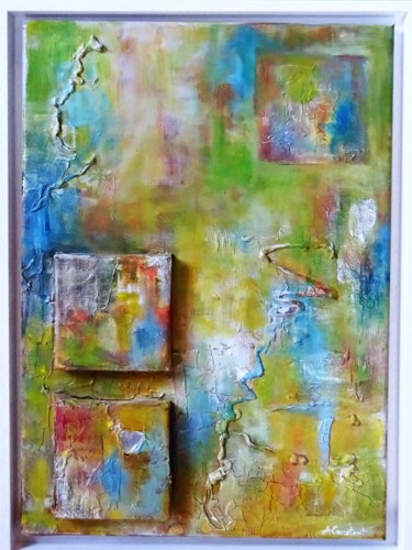 Painting titled "Harmonie" by Agnès Constant, Original Artwork, Acrylic Mounted on Wood Stretcher frame