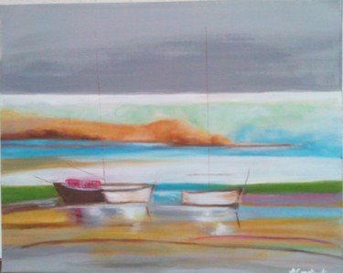Peinture intitulée "marée basse" par Agnès Constant, Œuvre d'art originale, Acrylique