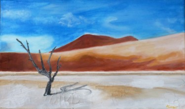 Malerei mit dem Titel "Désert de Namibie" von Agnès Constant, Original-Kunstwerk, Acryl