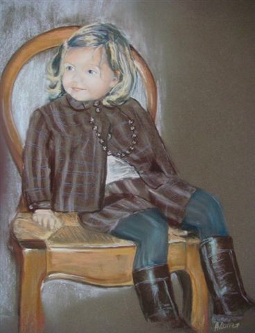 Peinture intitulée "Emma-Louise 26 mois…" par Agnès Corre, Œuvre d'art originale