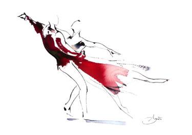 "Emportement" başlıklı Tablo Agnès Grégis (Au pinceau dansant) tarafından, Orijinal sanat, Suluboya