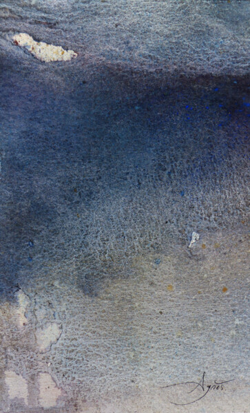 Malarstwo zatytułowany „Là où le bleu de la…” autorstwa Agnès Grégis (Au pinceau dansant), Oryginalna praca, Akwarela