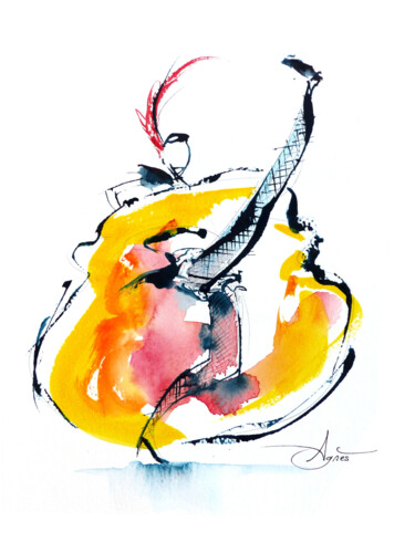 绘画 标题为“Joyeux Cancan” 由Agnès Grégis (Au pinceau dansant), 原创艺术品, 水彩