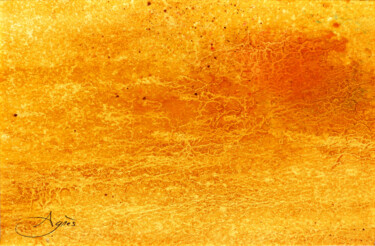 Peinture intitulée "L'Écorce du soleil" par Agnès Grégis (Au pinceau dansant), Œuvre d'art originale, Aquarelle