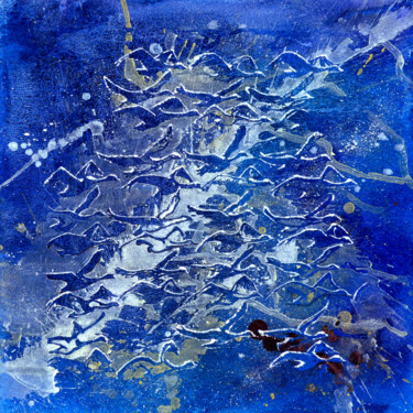 Peinture intitulée "Vague de cygnes" par Agnès Grégis (Au pinceau dansant), Œuvre d'art originale, Aquarelle