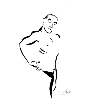 Drawing titled ""Le flamenco, c'est…" by Agnès Grégis (Au pinceau dansant), Original Artwork, Ink