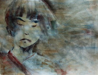 Картина под названием "Solitude" - Agnès Grégis (Au pinceau dansant), Подлинное произведение искусства, Акварель