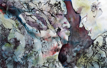 Peinture intitulée "Hajime !" par Agnès Grégis (Au pinceau dansant), Œuvre d'art originale, Aquarelle