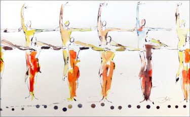 Peinture intitulée "Legato" par Agnès Grégis (Au pinceau dansant), Œuvre d'art originale, Aquarelle