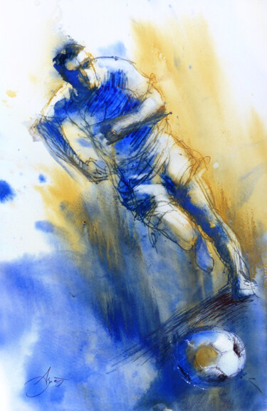Pintura titulada "... et il entre dan…" por Agnès Grégis (Au pinceau dansant), Obra de arte original, Acuarela