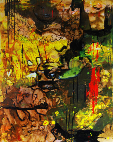 Schilderij getiteld "larmes de sang 1" door Agnes Guyon (ag seraphin), Origineel Kunstwerk, Acryl