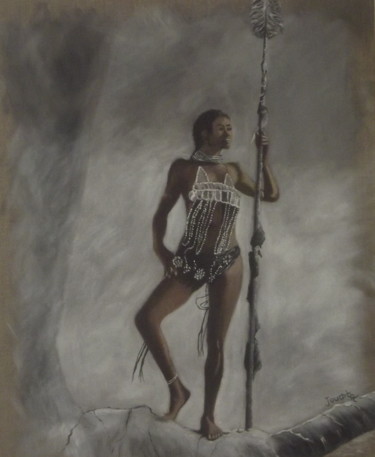 Painting titled "BEAUTE NOIRE II" by Agnes Jouart, Original Artwork, Oil