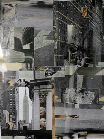 Peinture intitulée "Collage sans titre" par Agnès M, Œuvre d'art originale, Huile