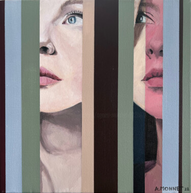 Malerei mit dem Titel "Contemplation" von Agnès Monnet, Original-Kunstwerk, Acryl Auf Keilrahmen aus Holz montiert