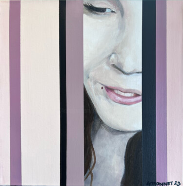 Painting titled "innocence" by Agnès Monnet, Original Artwork, Acrylic Mounted on Wood Stretcher frame