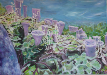 Painting titled "Cascade" by A-Miz, Original Artwork, Acrylic
