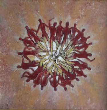 Peinture intitulée "coeur-de-fleur.jpg" par Agnes Rolin, Œuvre d'art originale, Acrylique