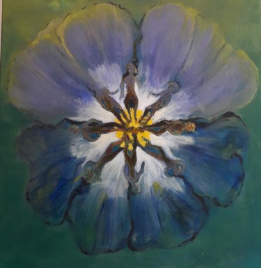 Painting titled "ronde-de-fleur.jpg" by Agnes Rolin, Original Artwork, Acrylic