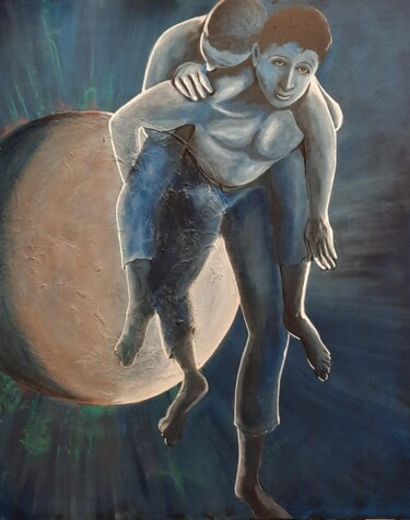 Peinture intitulée "la fuite" par Agnes Rolin, Œuvre d'art originale, Acrylique