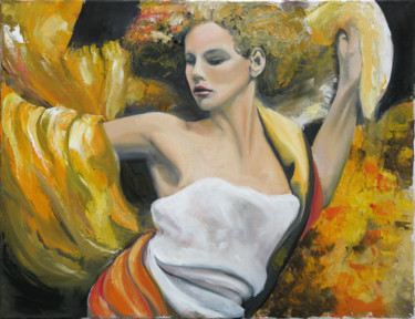 Painting titled "femme qui danse" by Agnes Rolin, Original Artwork, Acrylic