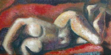 Peinture intitulée "Nu rouge" par Agnes Rolin, Œuvre d'art originale, Acrylique