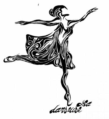 Dessin intitulée "la danseuse" par Agnès Séauve, Œuvre d'art originale